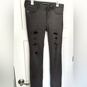 Express Weathered Black Distressed Jeans